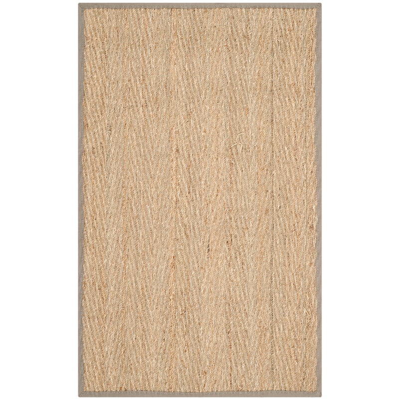 SAFAVIEH Natural Fiber Trilby Herringbone Seagrass Rug - 2'6" x 4' - Natural/Grey