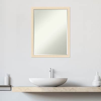 Woodgrain Stripe Half-Inch-Bevel Wood Framed Bathroom Vanity Wall Mirror - Glass Size 18x24