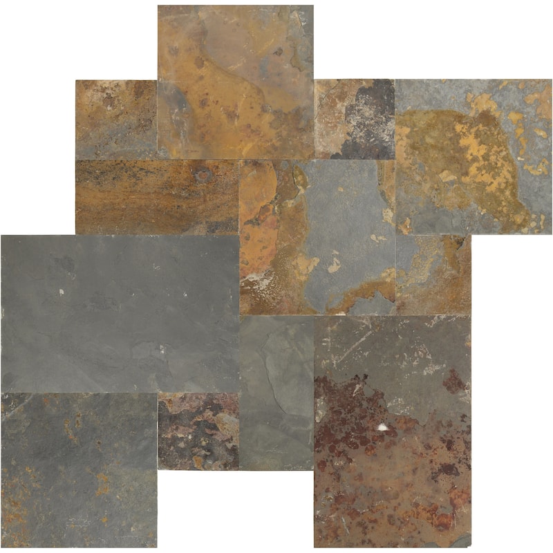 Ackland AKTLT-PATG-PL 16" x 16" Block Random Floor and Wall Tile - - Sierra Gold - Sierra Gold