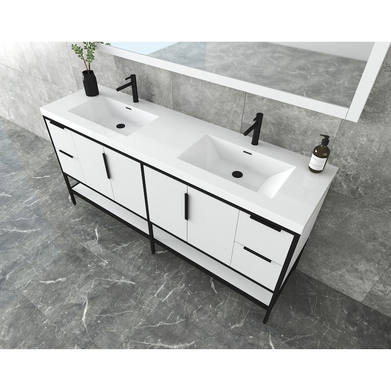 Maria 72" Freestanding Vanity with Reinforced Acrylic Sink