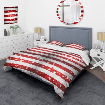Designart 'American Stripes' Modern Duvet Cover Set