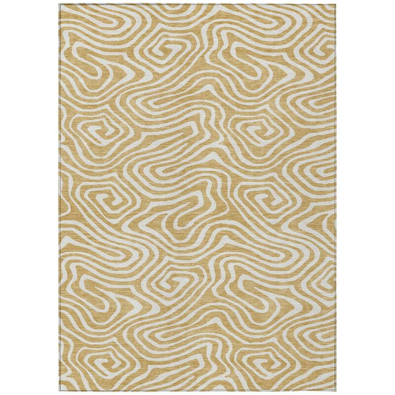 Machine Washable Indoor/ Outdoor Abstract Modern Chantille Rug