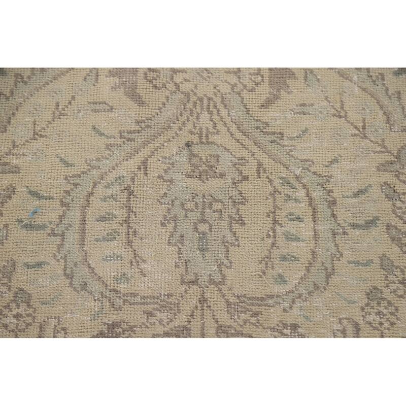 Hand Knotted Oriental 100% Wool Carpet Traditional Floral Beige & Ivories Tabriz Area Rug - 12' 5'' X 9' 8''
