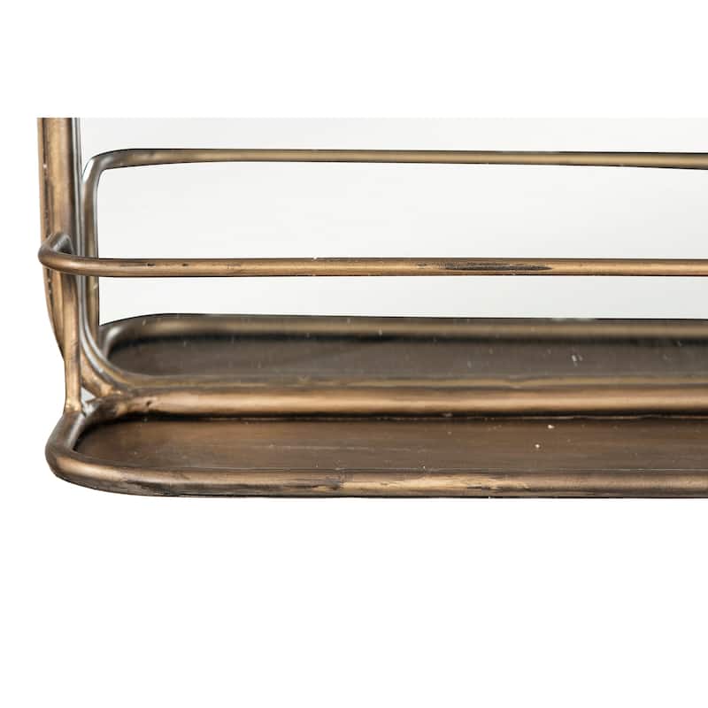 Metal Framed Wall Mirror with Shelf