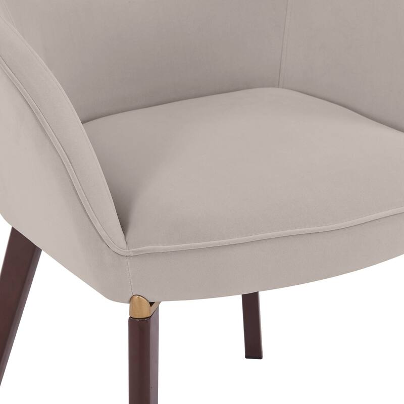 Elias Dining Chair Upholstered in Leather Velvet and Powder Coated Legs Set of 2