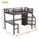 preview thumbnail 8 of 6, Twin XL Size Metal Loft Bed with L-shaped Desk and USB, Wardrobe and LED