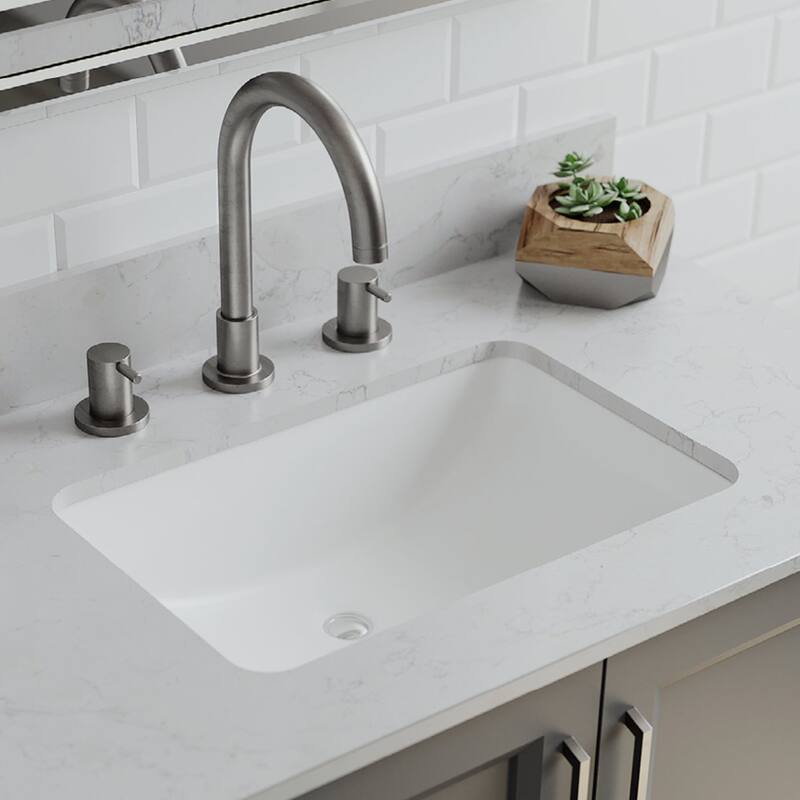 Lexicon Platinum V214 Quartz Composite Rectangle Vanity Sink - Galaxy White