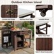 preview thumbnail 22 of 53, Outdoor Kitchen Island with Stainless Steel Top & Storage, Lockable Wheels