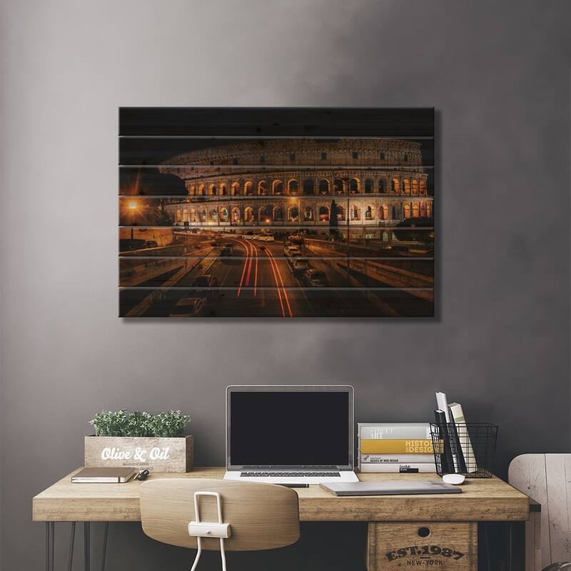 Colosseum V Print On Wood by Jon Bilous - Multi-Color