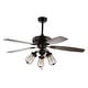 preview thumbnail 6 of 13, JONATHAN Y Zara 52" Caged 3-Light Metal/Wood LED Ceiling Fan, Black