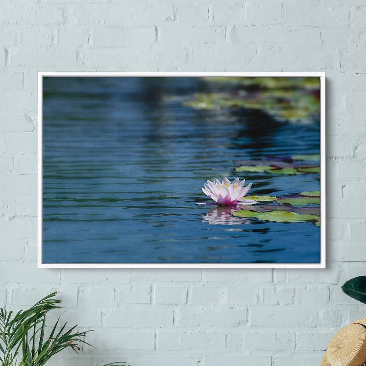 Blue Lotus Wall Art Canvas 9427 - Overstock - 39913365