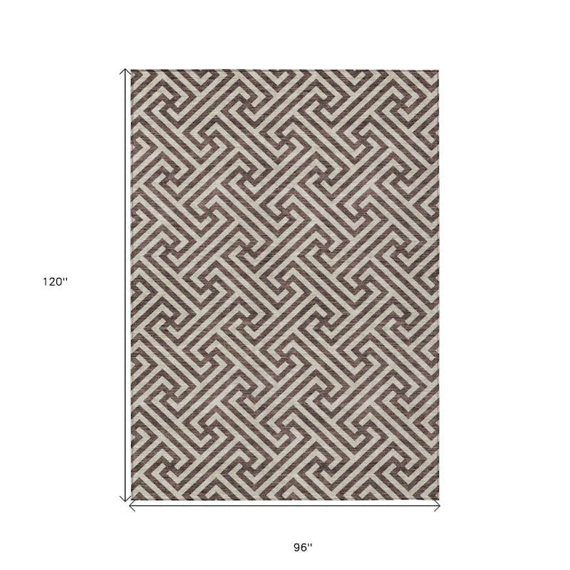 HomeRoots Geometric Transitional Rectangle Outdoor Rug