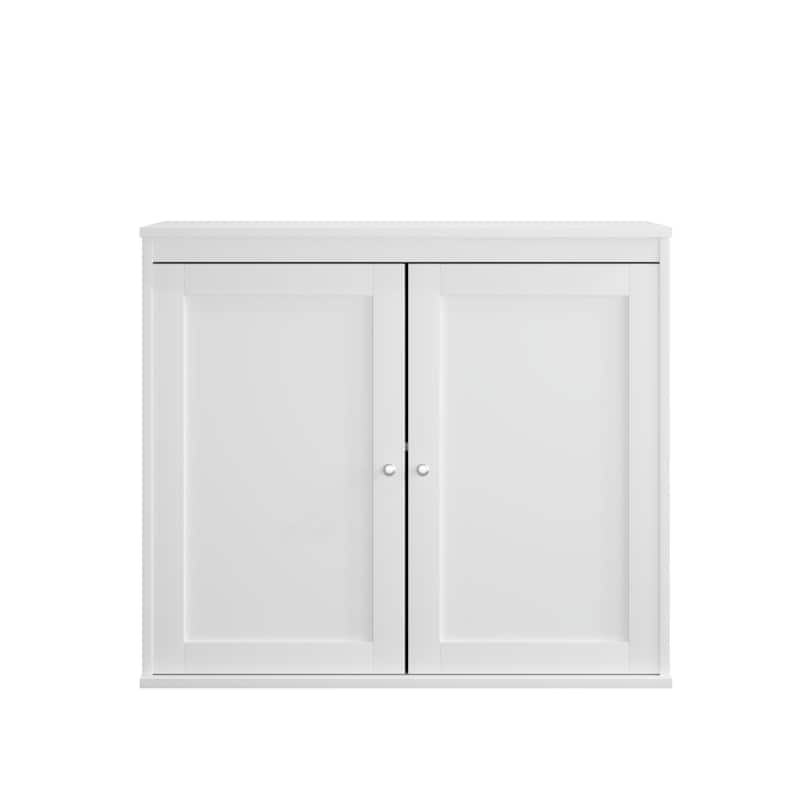 Anmytek White Storage Cabinet Double Door,Coffee Bar Cabinet with Adjustable Shelves