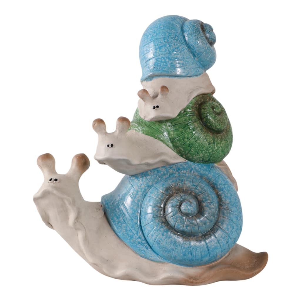 Polyresin Garden Statuary Stacked Snail Colored Shells - 15" Ivory