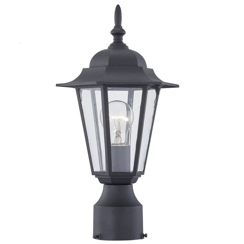 1-Light Outdoor Post Lantern Fixture E26 Exterior Lamp for Yard Patio
