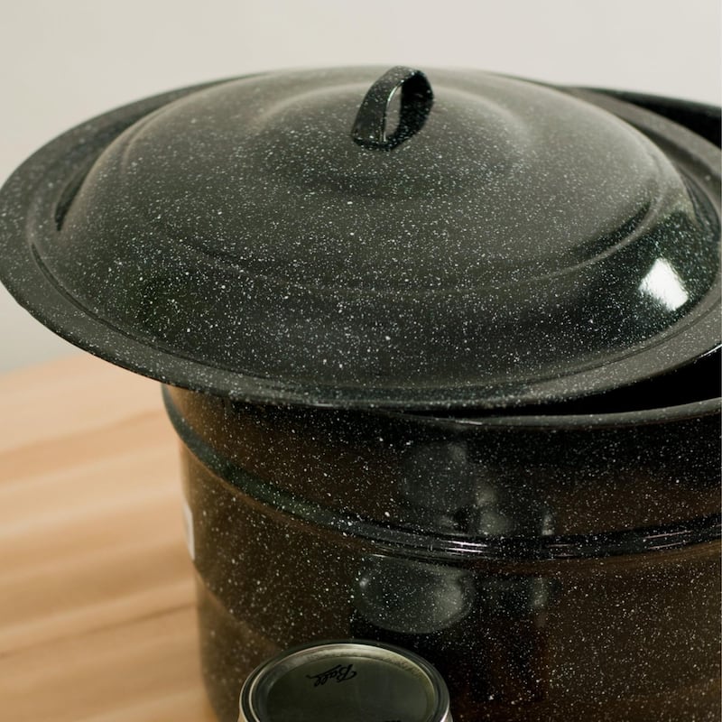 Granite Ware Speckled Black Waterbath Canner with Jar Rack