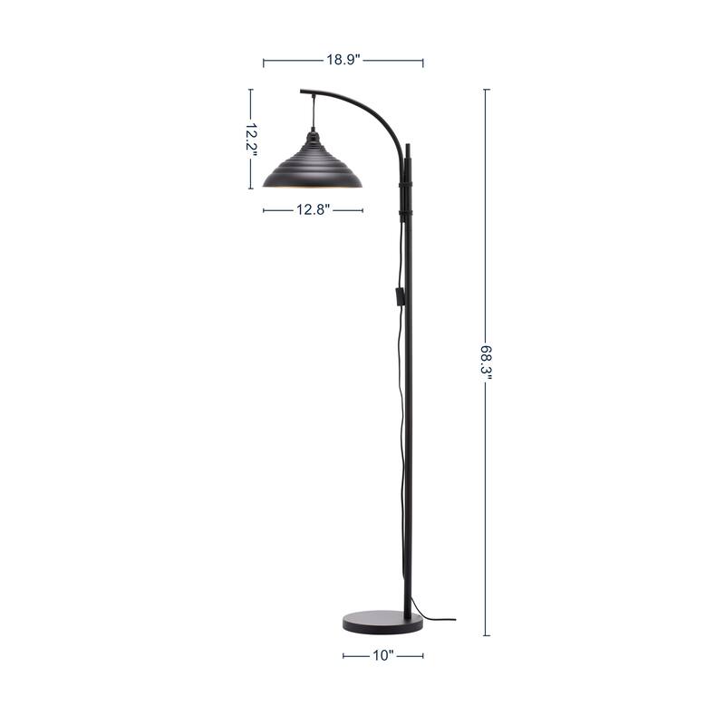 68.3" Arched Floor Lamp with Rotatable Light Head and Metal Base
