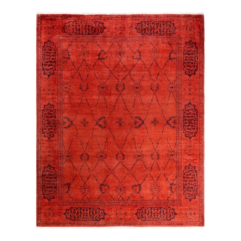 Contemporary Overdyed Wool Hand Knotted Area Rug - 8' 1" x 10' 2"