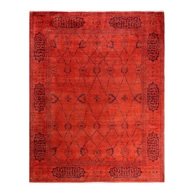 Contemporary Overdyed Wool Hand Knotted Area Rug - 8' 1" x 10' 2"