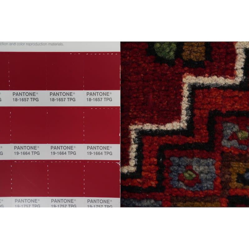 Hand Knotted Oriental 100% Wool Carpet Traditional Geometric Red Heriz Area Rug - 10' 10'' X 7' 7''