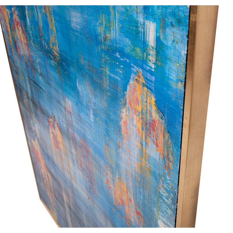 Allan Andrews Rectangular Abstract Blue & Orange Canvas Wall Art
