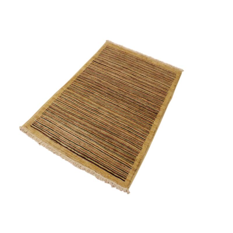 Modern Minimalist Gabbeh Hand Knotted Wool Area Rug