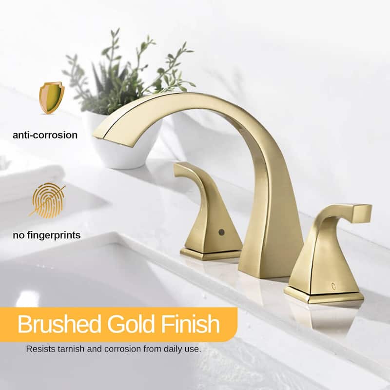 BATHLET Artistic Arc Widespread Bathroom Faucet With Drain