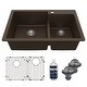 preview thumbnail 53 of 59, Karran 33" Top Mount Large/Small Bowl Quartz Kitchen Sink Kit - 33" x 22" x 9"
