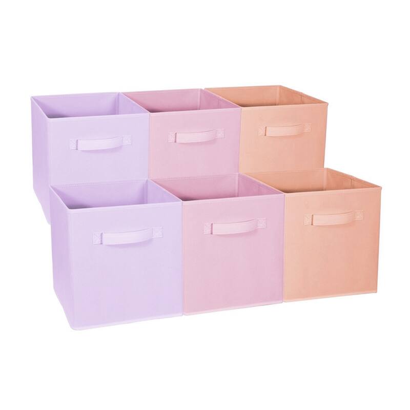Home Storage Bundle - Foldable Pastel Drawer and Closet Bins, Lightweight Organization Solutions (6 Pack)
