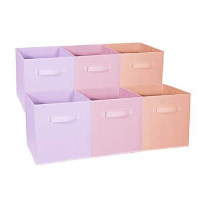 Home Storage Bundle - Foldable Pastel Drawer and Closet Bins, Lightweight Organization Solutions (6 Pack)