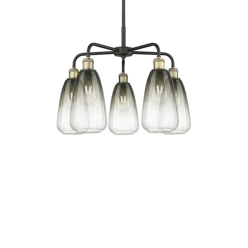 Innovations Lighting 516-5CR-19-25 Brookhaven Almond Chandelier - Black Antique Brass / Slate
