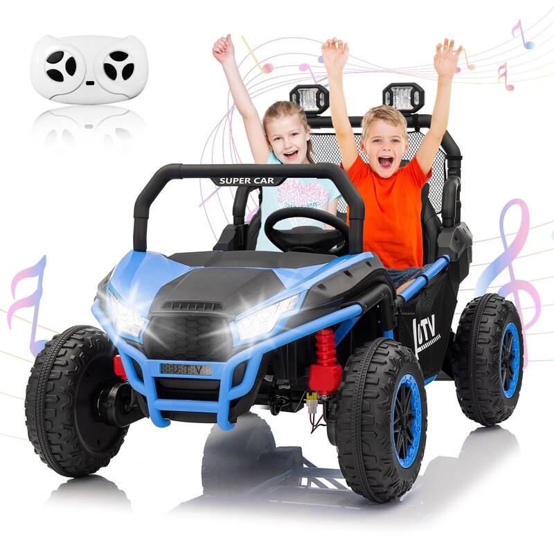 24V Kids Electric Car, 2-Seater UTV Off-Road - Blue