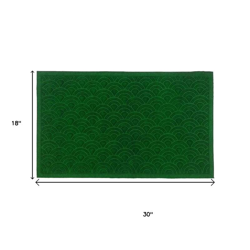 HomeRoots 18" X 30" Green Geometric Indoor Polypropylene Door Mat - 18.00' X '30.00