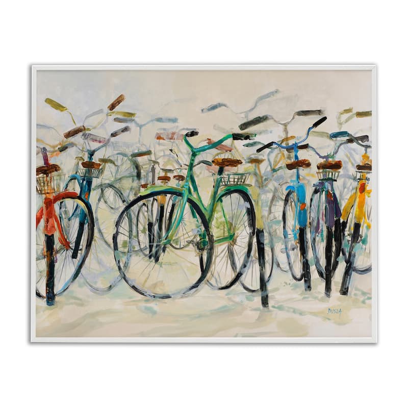 Stupell Group of Bicycles Framed Giclee Art Design By Dusza - 14 x 11 - White
