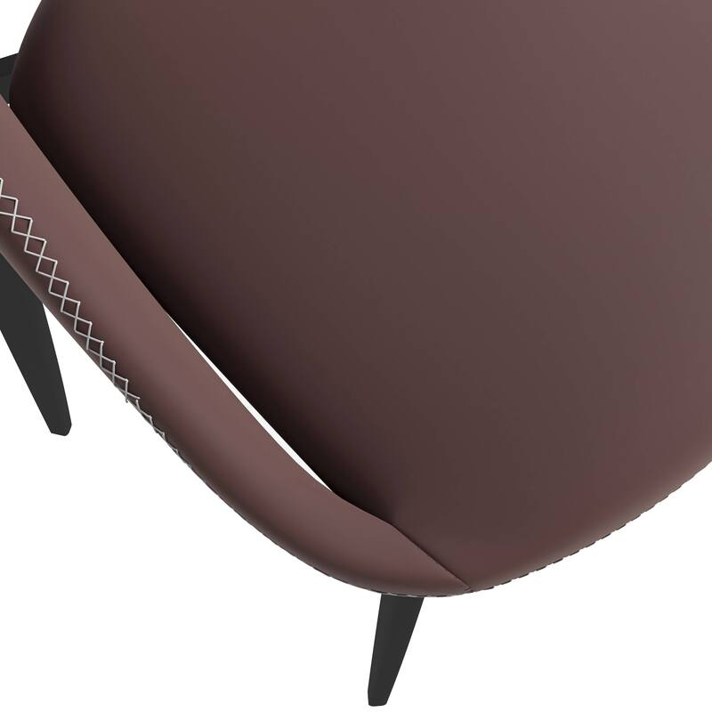 Amalfi Set of 2 Dining Chairs- Elegant Mid-Century Modern Chair w Open Back & Metal Legs for Kitchen, Dining Room & Small Spaces