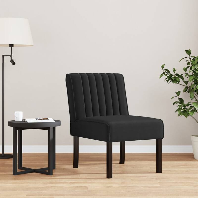 vidaXL Slipper Chair different color Velvet - 18.9" x 25.2" x 28.3" - Black