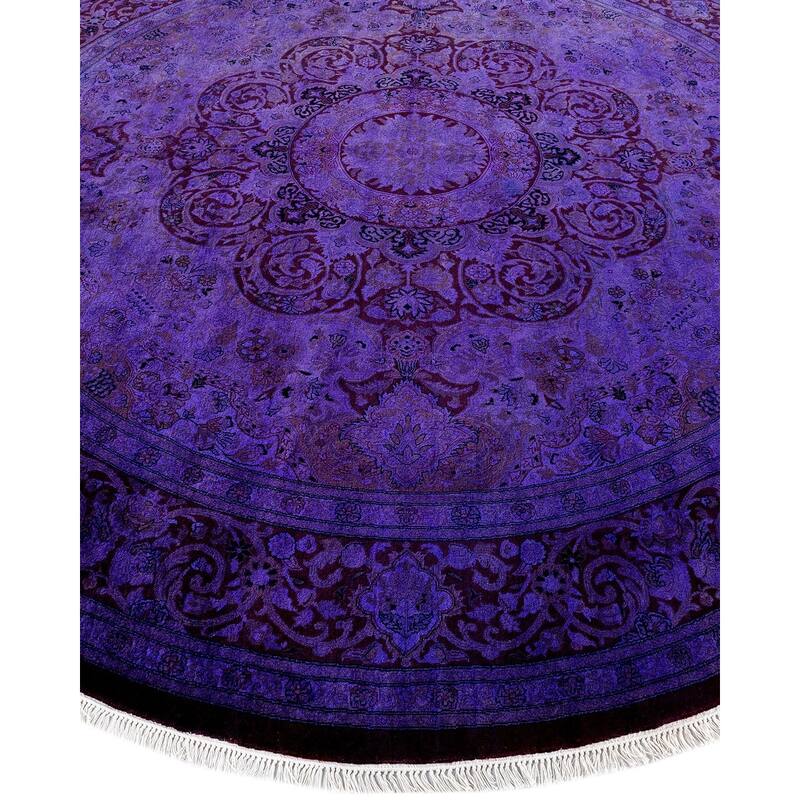 Fine Vibrance, One-of-a-Kind Handmade Area Rug - Purple, 8' 1" x 8' 1" - 8' 1" x 8' 1"
