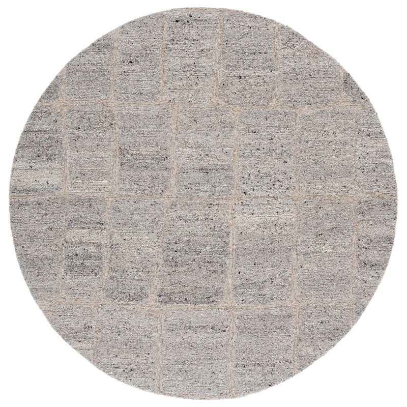 SAFAVIEH Handmade Harvest Dessislava Modern Contemporary Wool Rug - 6' Round - Taupe/Grey