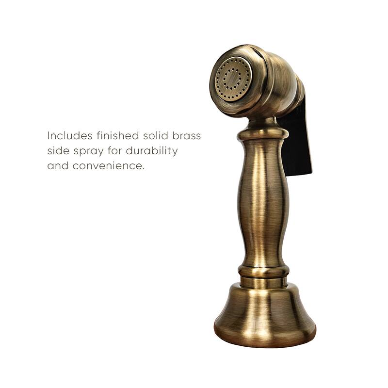 Whitehaus Vintage III Plus Bridge Faucet with Long Traditional Swivel Spout