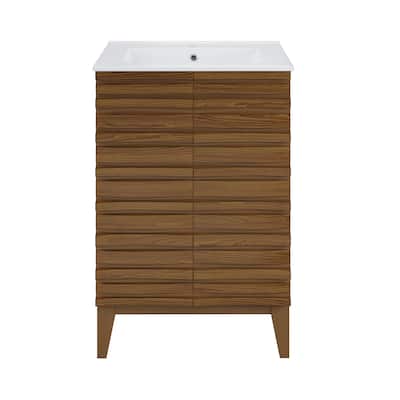 Cascade 24 '' Bathroom Vanity In Brown Oak