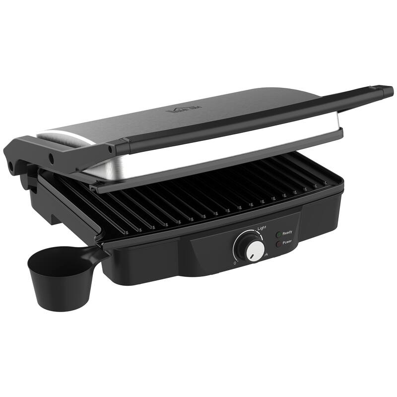 HOMCOM Large Panini Press Sandwich Maker and Grill, Cooking Gift - 13.75" L x 12.75" W x 4.75" H