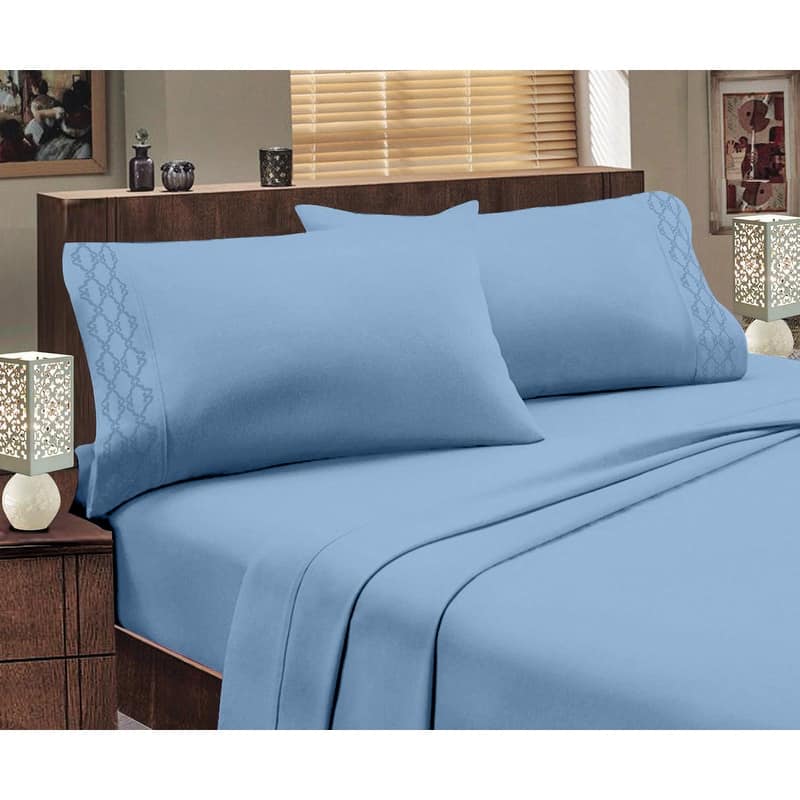 Home Sweet Home Dream Embossed Pleated Bed Sheet Set