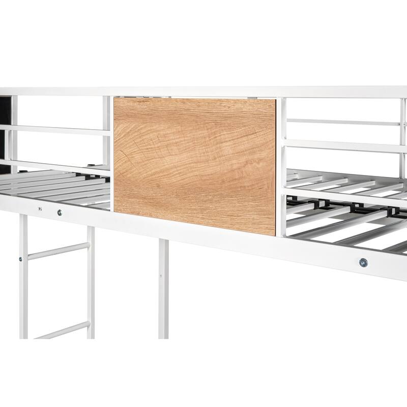 Twin over Full Metal Bunk Bed with Trundle, Heavy-duty Metal Bedframe