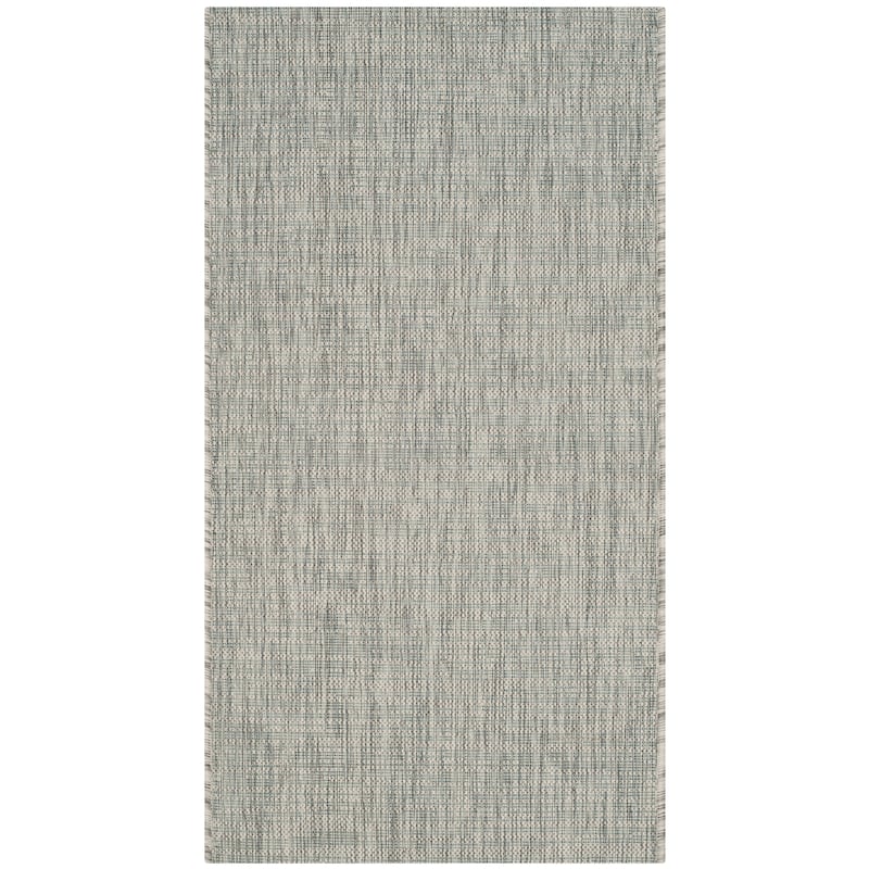 SAFAVIEH Courtyard Consilia Outdoor Waterproof Patio Backyard Rug - 2' x 3'7" - Grey/Turquoise
