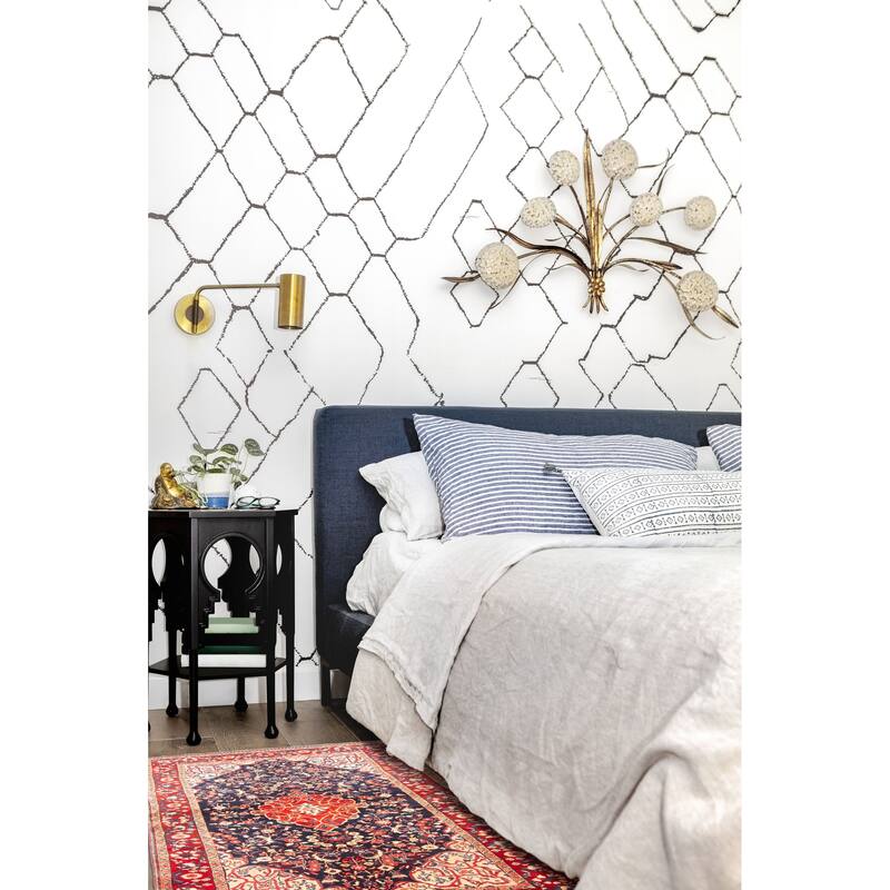 ECARPETGALLERY Hand-knotted Kayseri Navy Wool Rug - 4'5 x 7'7