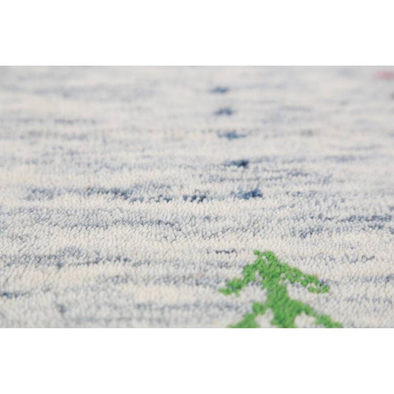 Hand Knotted Oriental 100% Wool Carpet Tribal Stripe Beige & Ivories Gabbeh Area Rug - 4' 9'' X 3' 1''