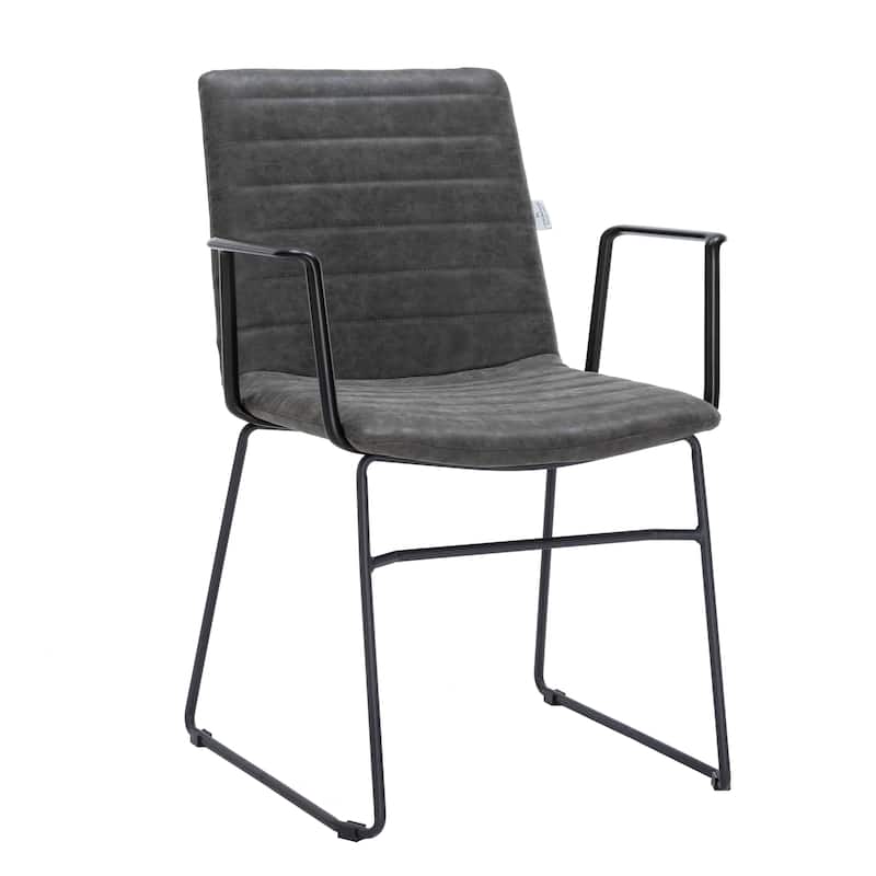 Zylar Ergonomic Guest Chair with Leather, Stainless Steel Base, High-Density Foam, Modern Design for Office or Waiting Room
