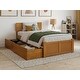preview thumbnail 65 of 83, Orlando Platform Bed with Footboard and Storage Drawers Light Toffee - Twin