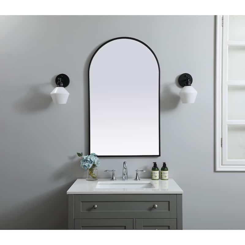 Indigo Home Metal Frame Arch Mirror 24x40 Inch