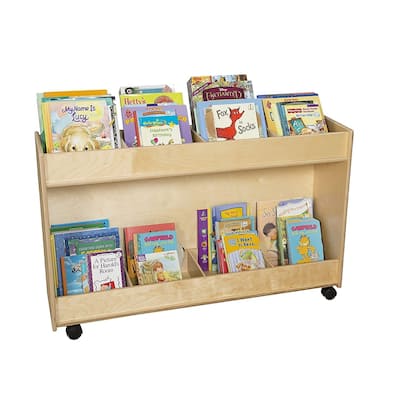 Contender Birch Montessori Single Sided Bookcase Display Stand for Kids, Toddler Bookshelf Wooden Book Display Shelf - 46.75"
